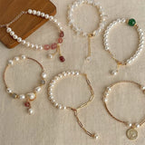 Baroque Pearl Crystal Charm Bracelet for Women
