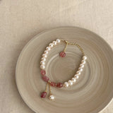 Baroque Pearl Crystal Charm Bracelet for Women