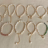 Baroque Pearl Crystal Charm Bracelet for Women