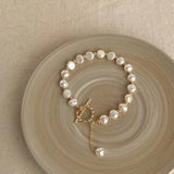 Baroque Pearl Crystal Charm Bracelet for Women