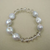 Freshwater Pearl Bracelet with Crystal Beads
