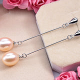 925 Sterling Silver Freshwater Pearl Earrings in Jewelry Box