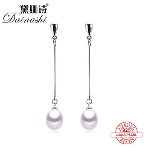 925 Sterling Silver Freshwater Pearl Earrings in Jewelry Box