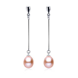 925 Sterling Silver Freshwater Pearl Earrings in Jewelry Box