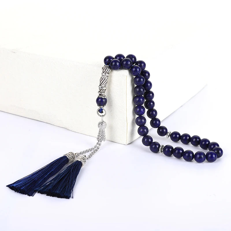100% Lapis Lazuli Beads Islamic Prayer Bracelet Jewelry Tasbih Misbaha