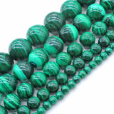 100% Natural Green Malachite Loose Beads 4-12mm DIY Jewelry