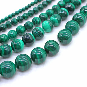 100% Natural Green Malachite Loose Beads 4-12mm DIY Jewelry