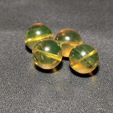 Natural Light Yellow Amber Beads 2A+Mexica Blue-amber 12mm Round Bead 2pcs/lot