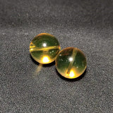 Natural Light Yellow Amber Beads 2A+Mexica Blue-amber 12mm Round Bead 2pcs/lot