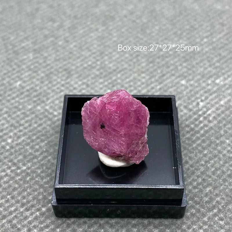 Natural Myanmar Fluorescent Ruby Rough Stones Healing Crystals +Box 27*27*25mm