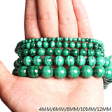 Natural Malachite Stone Round Beads for DIY Jewelry Making