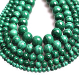 Natural Malachite Stone Round Beads for DIY Jewelry Making
