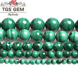 Natural Malachite Stone Round Beads for DIY Jewelry Making