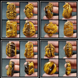 Tiger Eye Jade Pendant Necklace Zodiac Texture Necklace Women Men