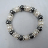 Freshwater Pearl Bracelet with Stone and Crystals