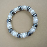 Freshwater Pearl Bracelet with Stone and Crystals