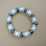 Freshwater Pearl Bracelet with Stone and Crystals