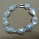 Baroque Freshwater Pearl Bracelet, Nature Colors, 13-17mm