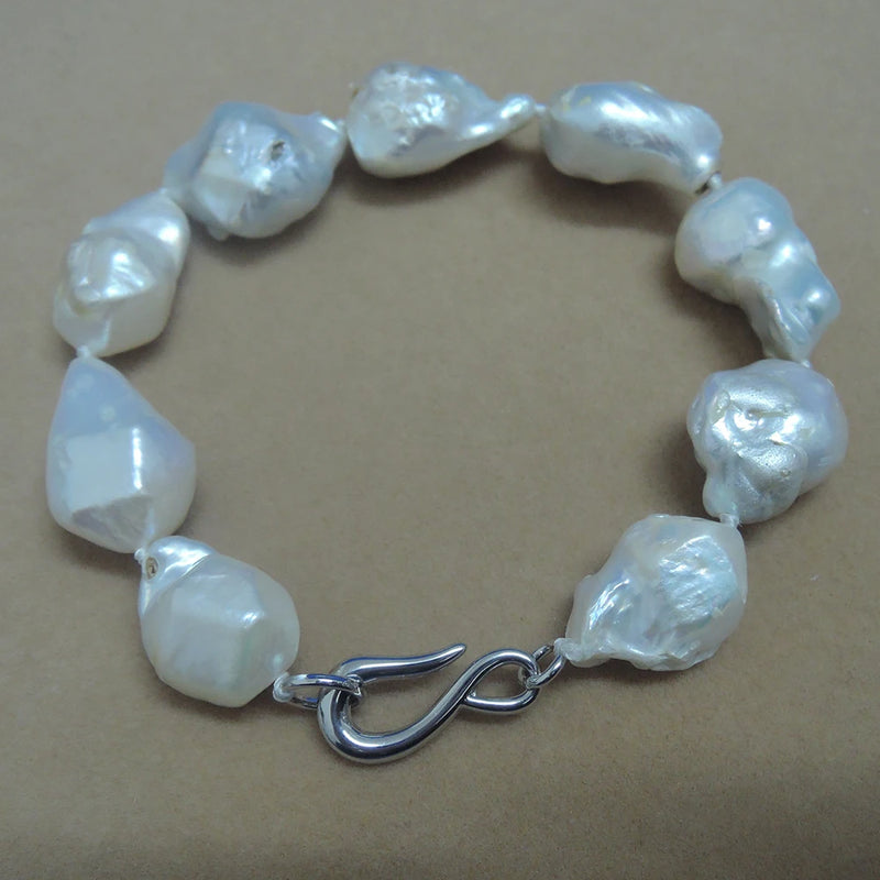 Baroque Freshwater Pearl Bracelet, Nature Colors, 13-17mm