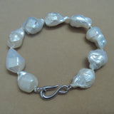 Baroque Freshwater Pearl Bracelet, Nature Colors, 13-17mm