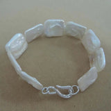 Baroque Freshwater Pearl Bracelet, Rectangle Shape, 16-19mm