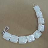 Baroque Freshwater Pearl Bracelet, Rectangle Shape, 16-19mm