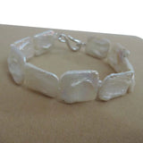 Baroque Freshwater Pearl Bracelet, Rectangle Shape, 16-19mm