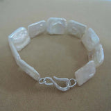 Baroque Freshwater Pearl Bracelet, Rectangle Shape, 16-19mm