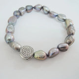 Baroque Pearl Bracelet with Crystal Accent