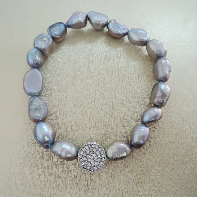 Baroque Pearl Bracelet with Crystal Accent