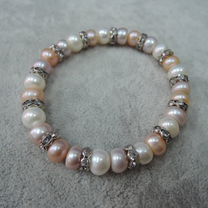 Freshwater Pearl Bracelet with Crystal Accessories