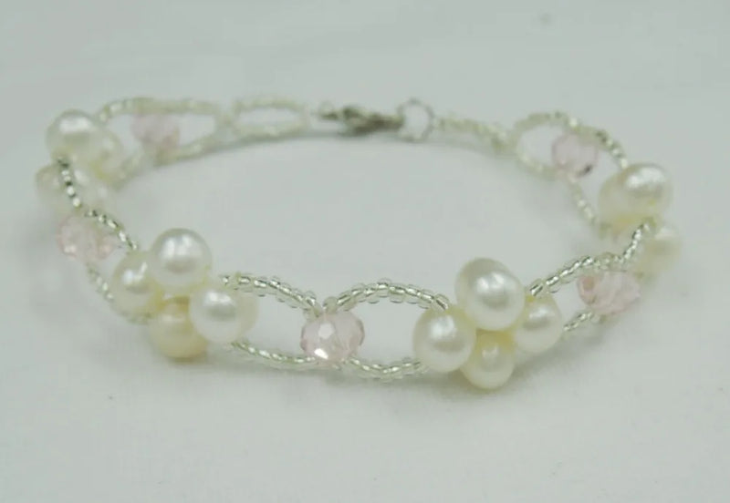 Freshwater Pearl Crystal Bead Bracelet
