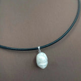 Baroque Shape Freshwater Pearl Pendant Necklace, Magnet Closure