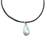 Baroque Shape Freshwater Pearl Pendant Necklace, Magnet Closure