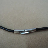 Baroque Pearl Pendant Necklace, Real Leather Chain, 17x21 mm Rectangle Pearl
