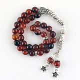 Natural Agate Stone Tasbih Islamic Pray Beads Muslim Prayer 8mm Misbaha Tasbeeh