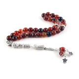 Natural Agate Stone Tasbih Islamic Pray Beads Muslim Prayer 8mm Misbaha Tasbeeh