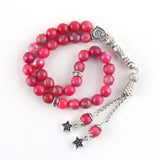 Natural Agate Stone Tesbih Islamic Prayer Beads Tasbih Muslim 8mm Beads