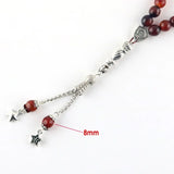 Natural Agate Stone Tasbih Islamic Pray Beads Muslim Prayer 8mm Misbaha Tasbeeh