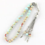 Natural Agate Stone Tasbih Muslim Prayer Beads Bracelet 8mm