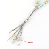 Natural Agate Stone Tasbih Muslim Prayer Beads Bracelet 8mm