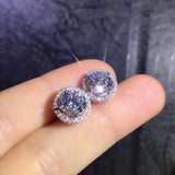 1ct D,VVS Moissanite Ear Studs, 925 Silver