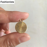 100 pcs 12mm Antique Gold/Silver Round Pendant Tray Bezel Rope Design
