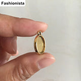 100 pcs 12mm Antique Gold/Silver Round Pendant Tray Bezel Rope Design