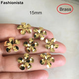 100 pcs 15mm Raw Brass Flower Bead Caps DIY Jewelry Crafts