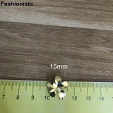 100 pcs 15mm Raw Brass Flower Bead Caps DIY Jewelry Crafts