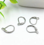 100 PCS 16x11mm Stainless Steel French Earring Hoop Lever Back Earrings