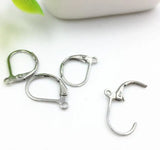 100 PCS 16x11mm Stainless Steel French Earring Hoop Lever Back Earrings
