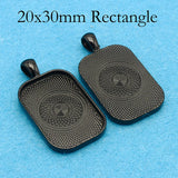 100pcs Rectangle Pendant Setting, Bezel Pendant Blanks for Cabochons