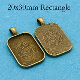 100pcs Rectangle Pendant Setting, Bezel Pendant Blanks for Cabochons